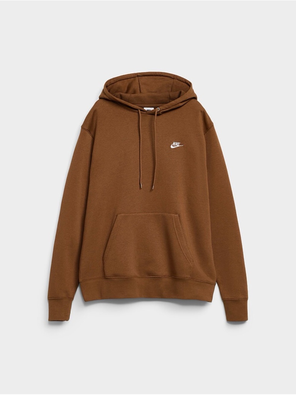 NWT Nike Brown Men's Pullover Hoodie with White Logo